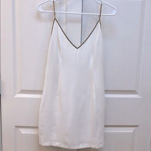 Arc and co mini white dress with gold beading